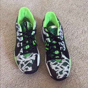 Vibrant Green and Black Athletic Shoes